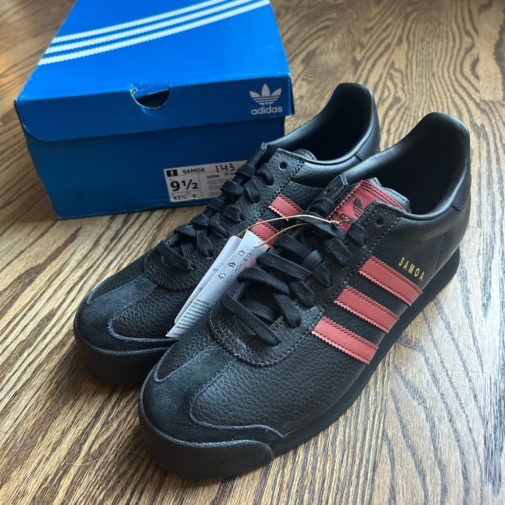Adidas Samoa Black with Red Stripes Men's Sneakers